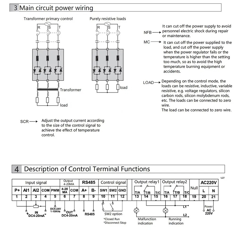 Auto Phase Voltage Regulator 110kw 380V SCR Power Regulator 165A