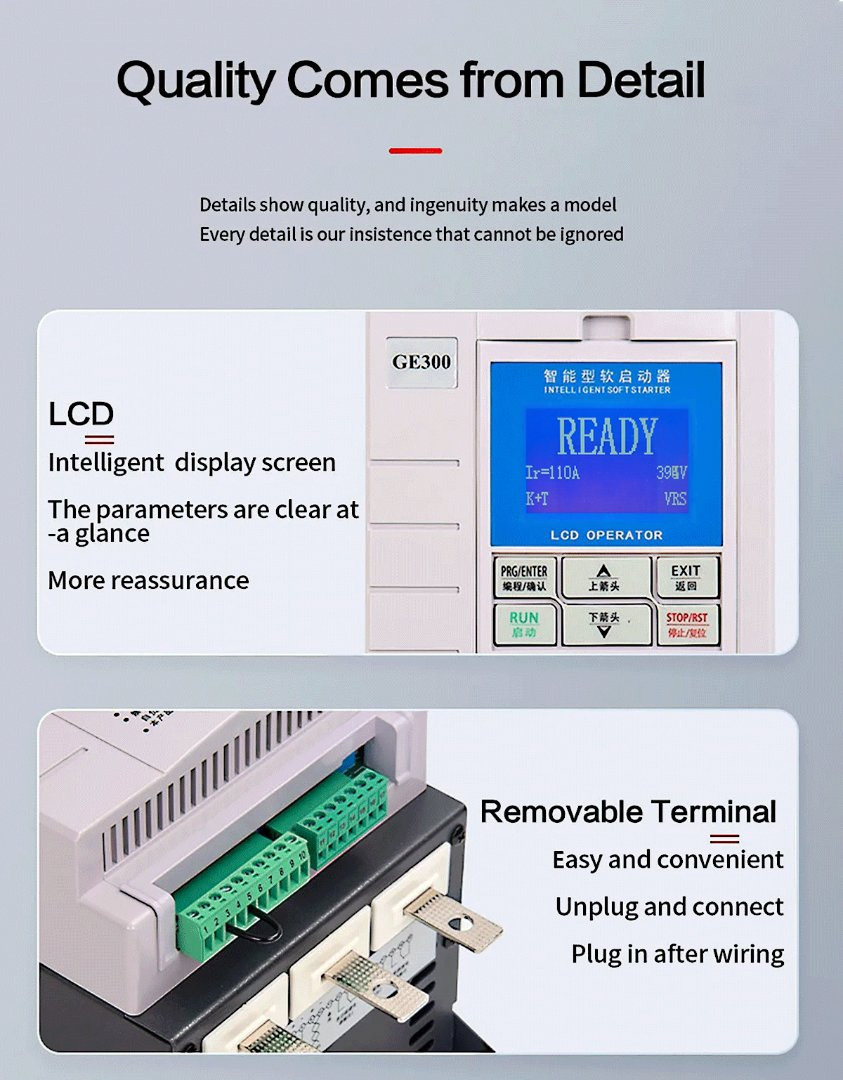 Factory 132kw 265A Built-in Bypass Soft Starter for Compressor 175HP 