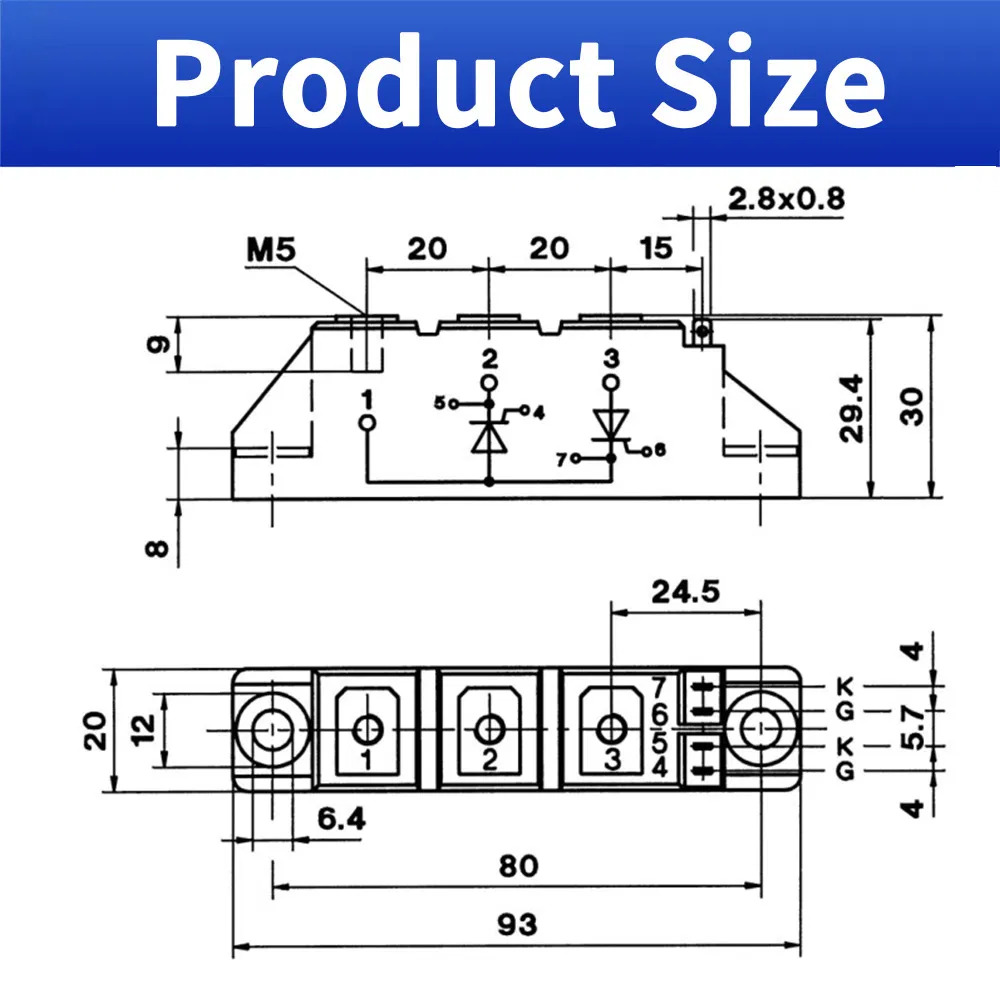 Original SCR Skkt 20/16e 14e 12e Thyristor Diode Modules Lgbt Power Module 