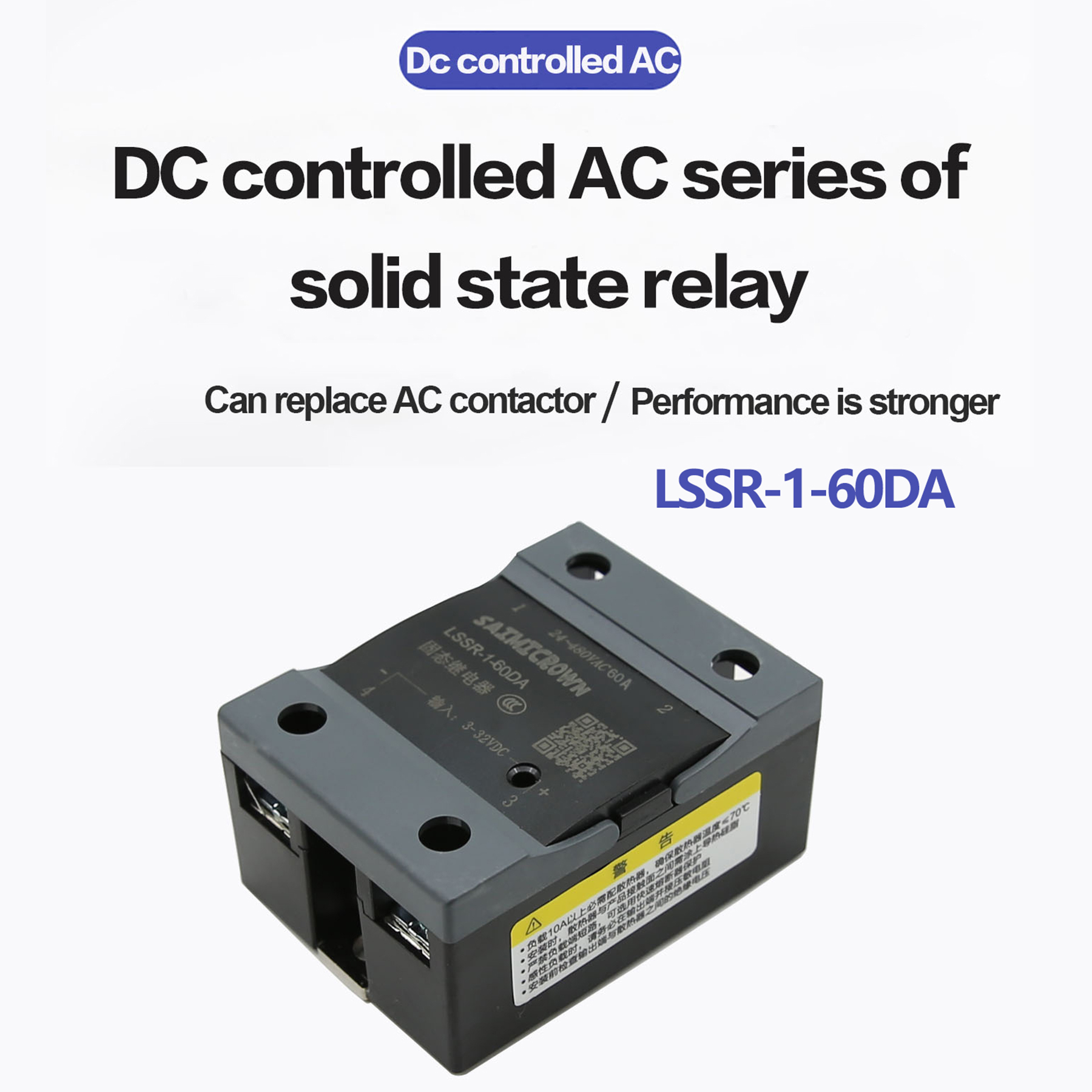 LSSR-1 60DA Single Phase 220V DC to AC Miniature Solid State Relay LSSR-1 D4860