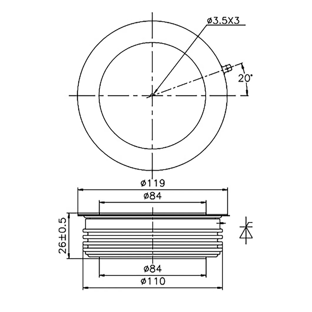 Aigoodele-Y89kke Fast Switching Thyristor, Replacement for Y89kke Techsem, Perfect for Phase Control Thyristor Applications