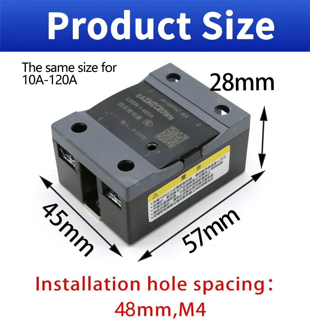 Lssr-1 120A Single Phase 220V DC to AC SSR Relay for Plastic Cup Printing Machine