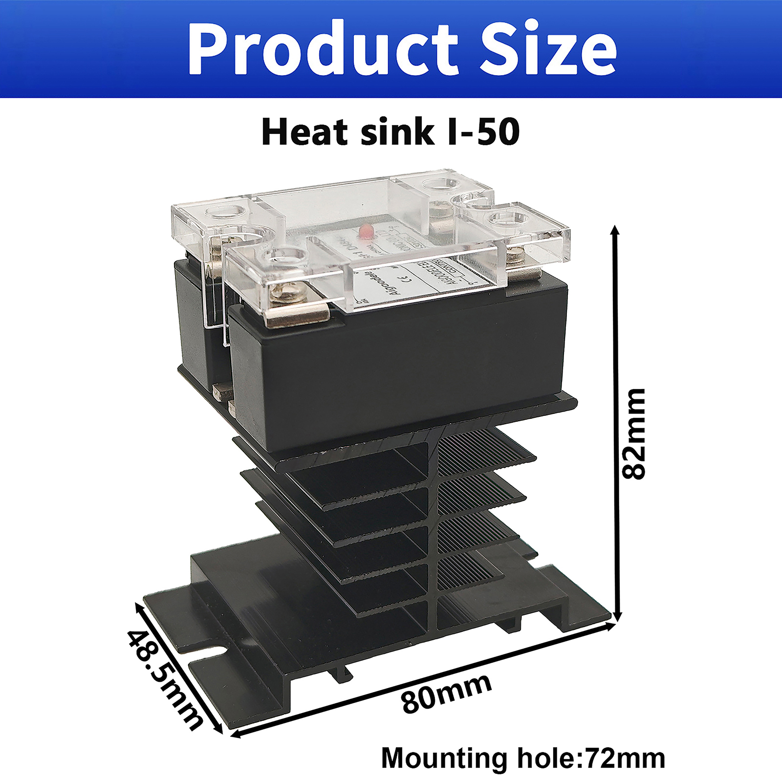 I-50 Aluminum Heat Sink | SSR Cooling for 25A-40A Single Phase Relays 