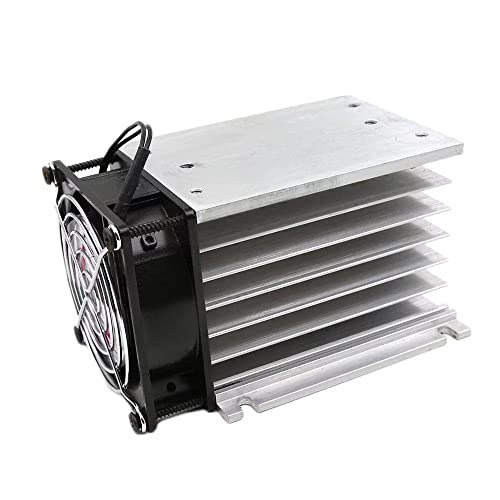 H110 Aluminum Heat Sink with 220V Fan | Single Phase SSR Cooling 40A-60A