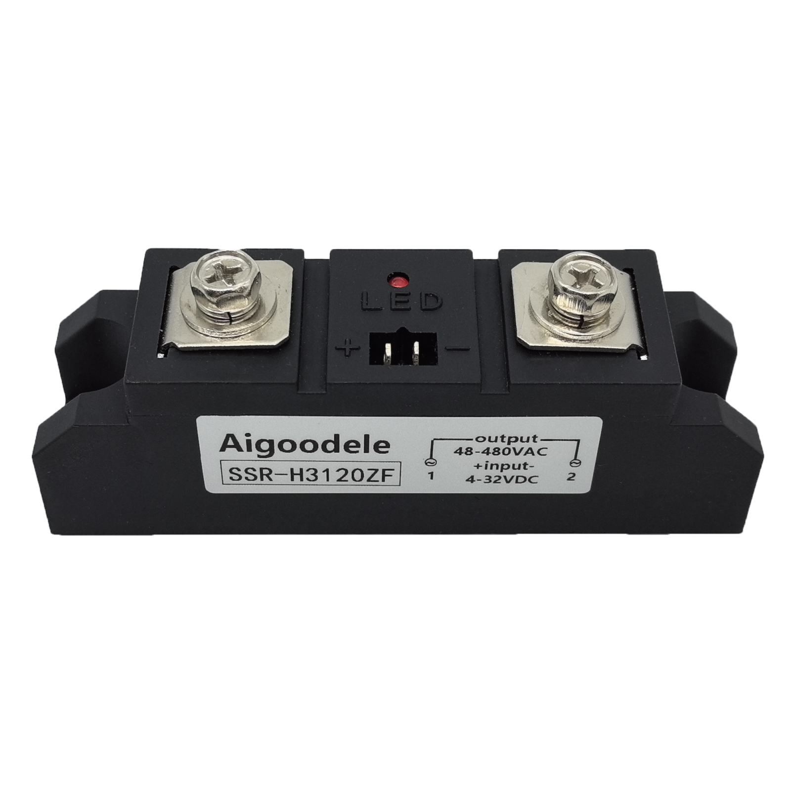 100A Industrial SSR Output Single Phase SSR Solid State Relay 100A 3-32V DC to 24-480V AC H3100ZF 