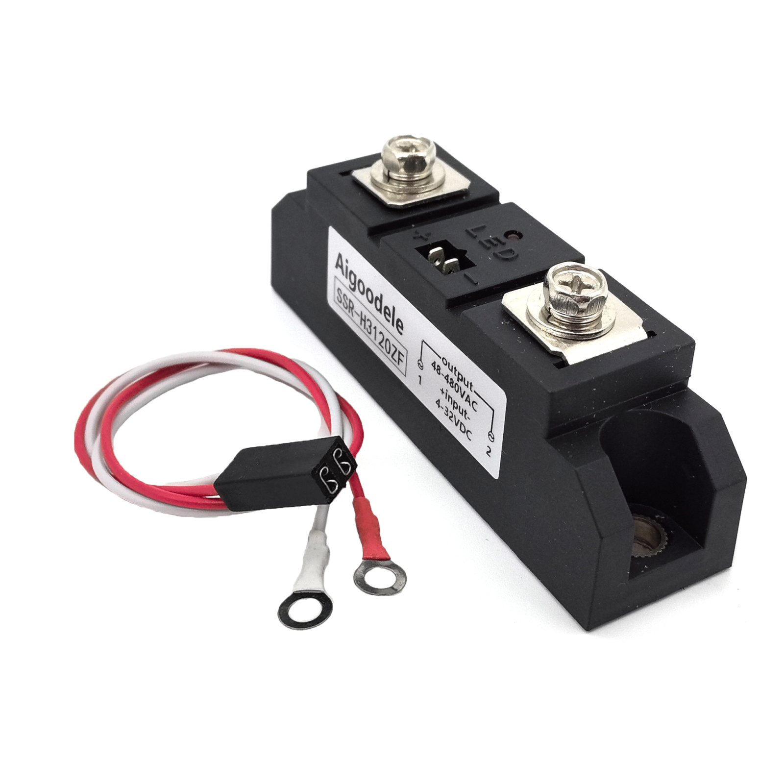 100A Industrial SSR Output Single Phase SSR Solid State Relay 100A 3-32V DC to 24-480V AC H3100ZF 