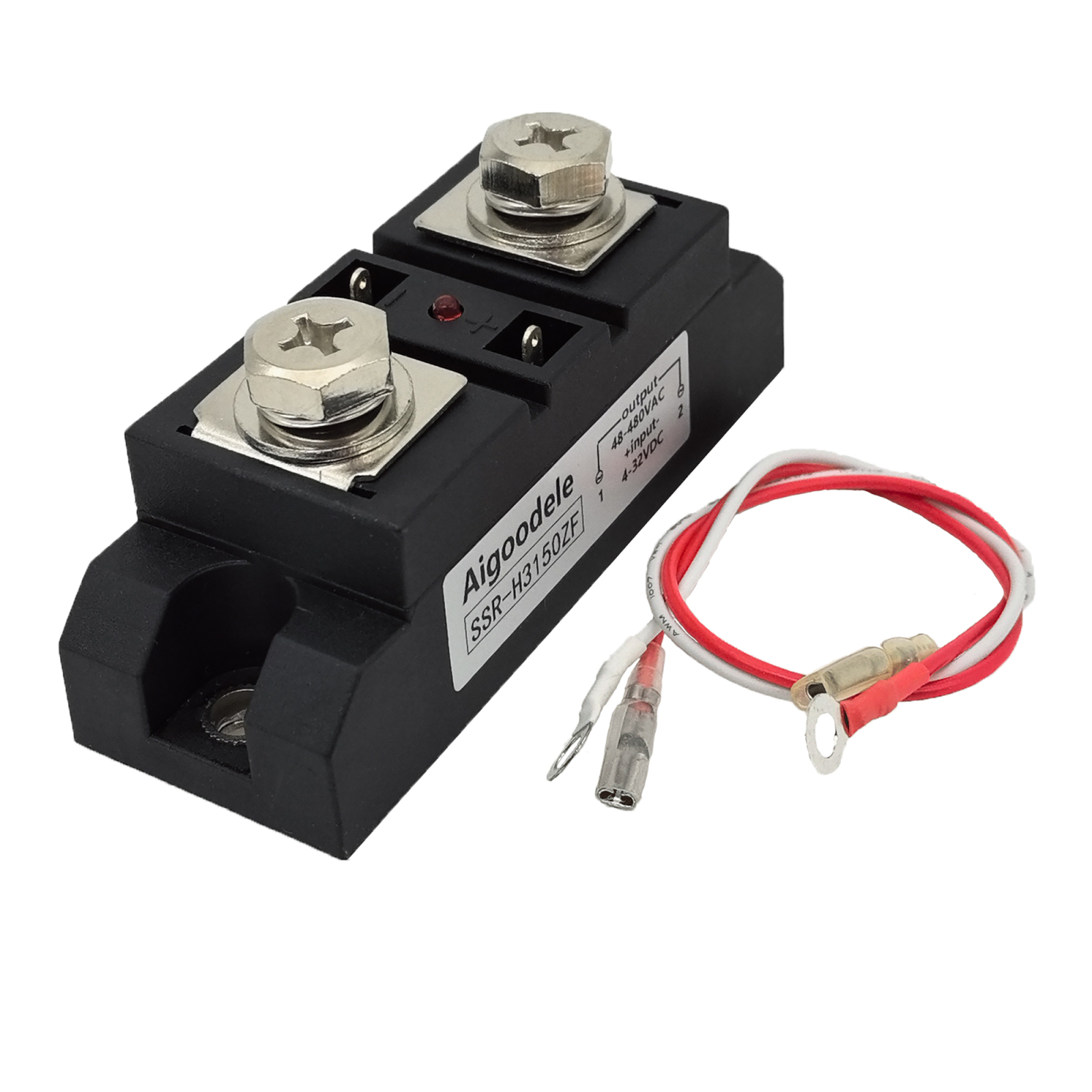 Solid State Relay, 150A Relay H3150ZF SSR DC to AC Machinery Control Input4-32VDC Load 24-480VAC Solid Module State Relay