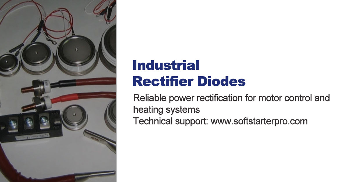 Industrial rectifier diodes used for AC to DC power conversion in motor control and heating systems