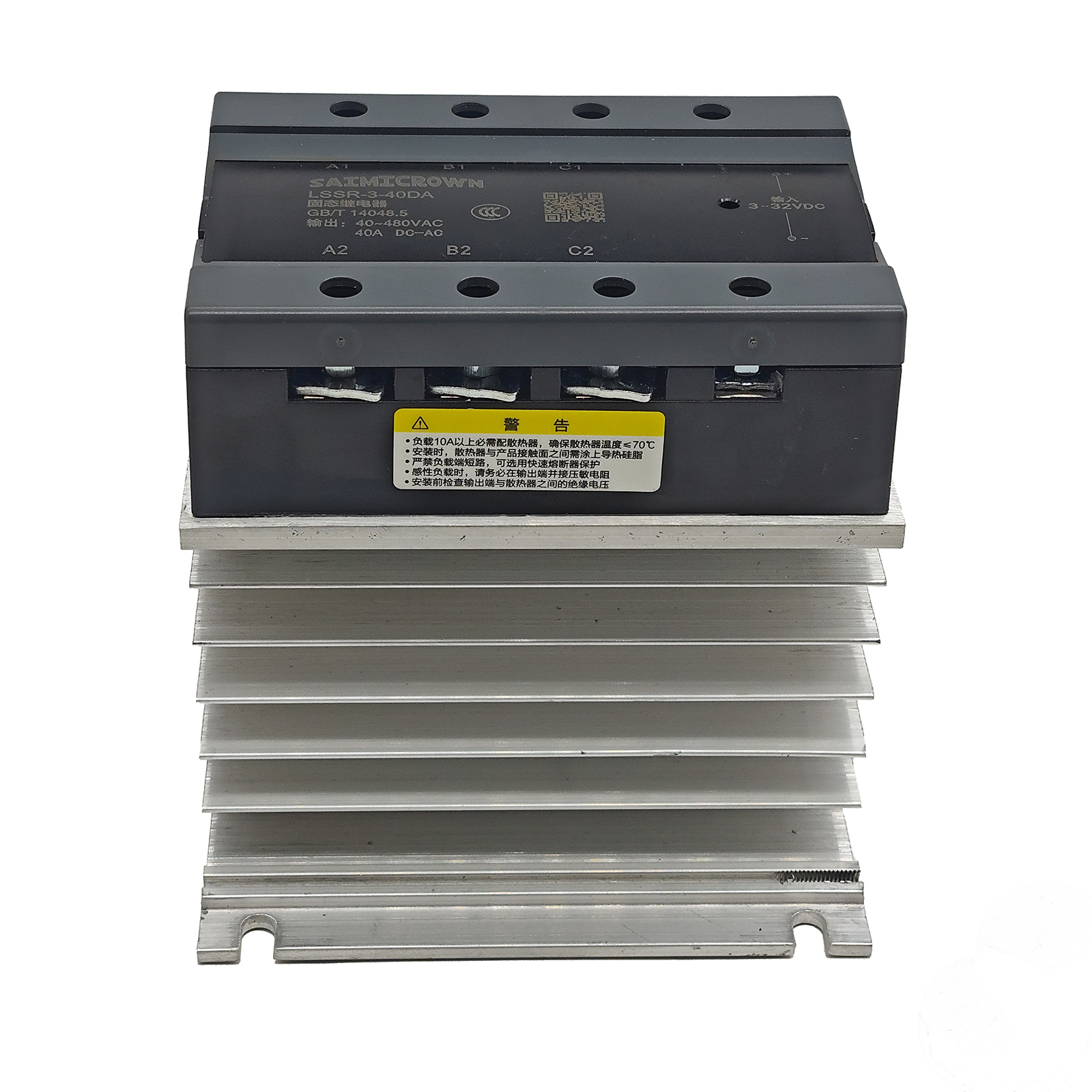 3-32V DC to 24-480V AC SSR-80DA Output Single Phase Solid State Relay DC to AC Relay LSSR-3-80DA