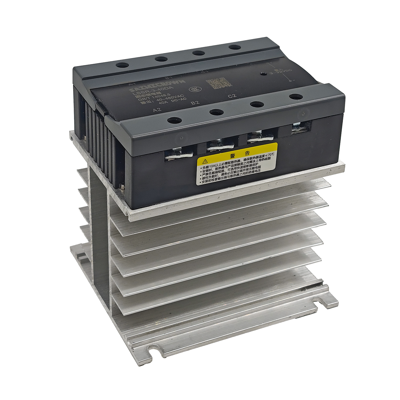 3-32V DC to 24-480V AC SSR-80DA Output Single Phase Solid State Relay DC to AC Relay LSSR-3-80DA