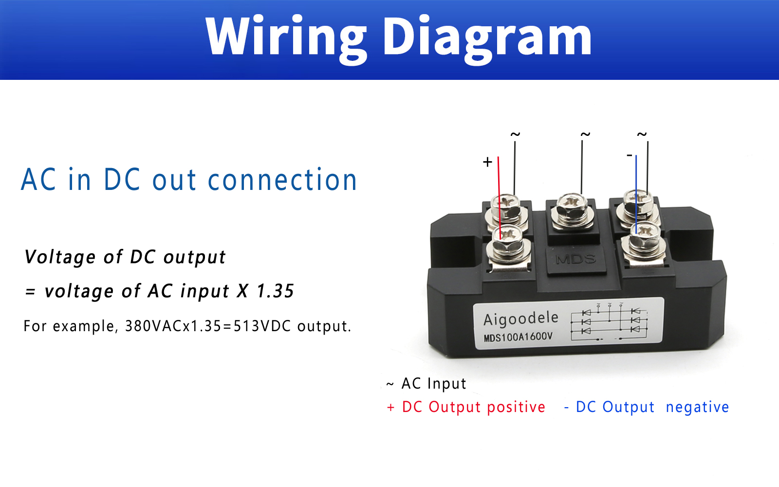 MDS150A 1600V 3 Phase Diode Bridge Rectifier 150A with W95 Heat Sink Industrial Sturdy Shockproof Packaging