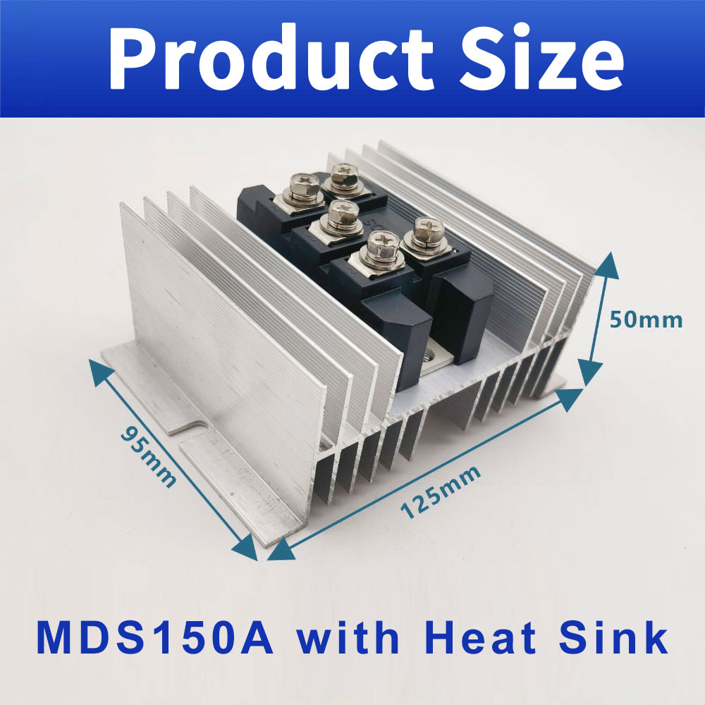 MDS150A 1600V 3 Phase Diode Bridge Rectifier 150A with W95 Heat Sink Industrial Sturdy Shockproof Packaging
