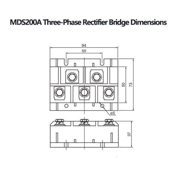 Power Module Mds200A 3 Phase Bridge Rectifier Module 200A
