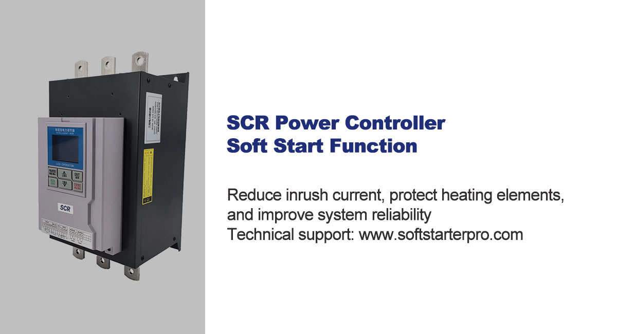 SCR power controller soft start function protecting industrial heating system by reducing inrush current and extending heating element lifespan
