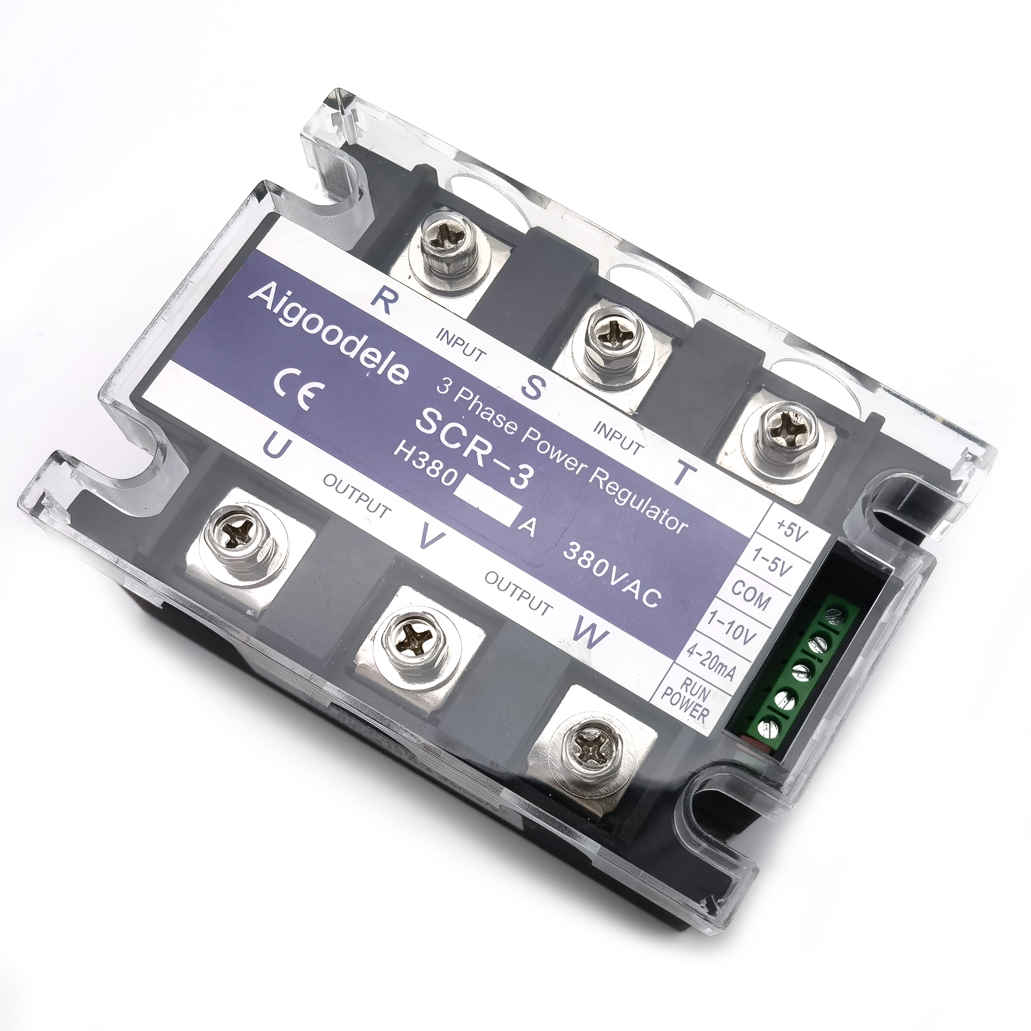 Three Phase Voltage Regulator Power Controller Module 0-10V 4-20mA 1-5V Potentiometer Control 80A 380VAC