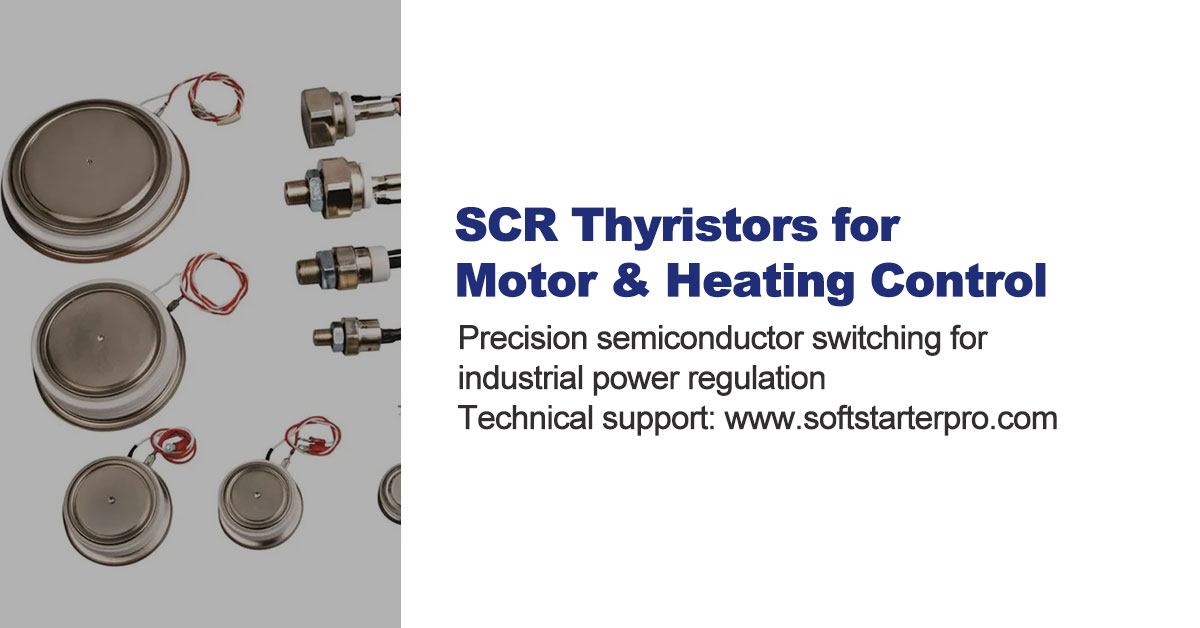 SCR thyristors used as precision semiconductor switches for motor control and industrial heating applications