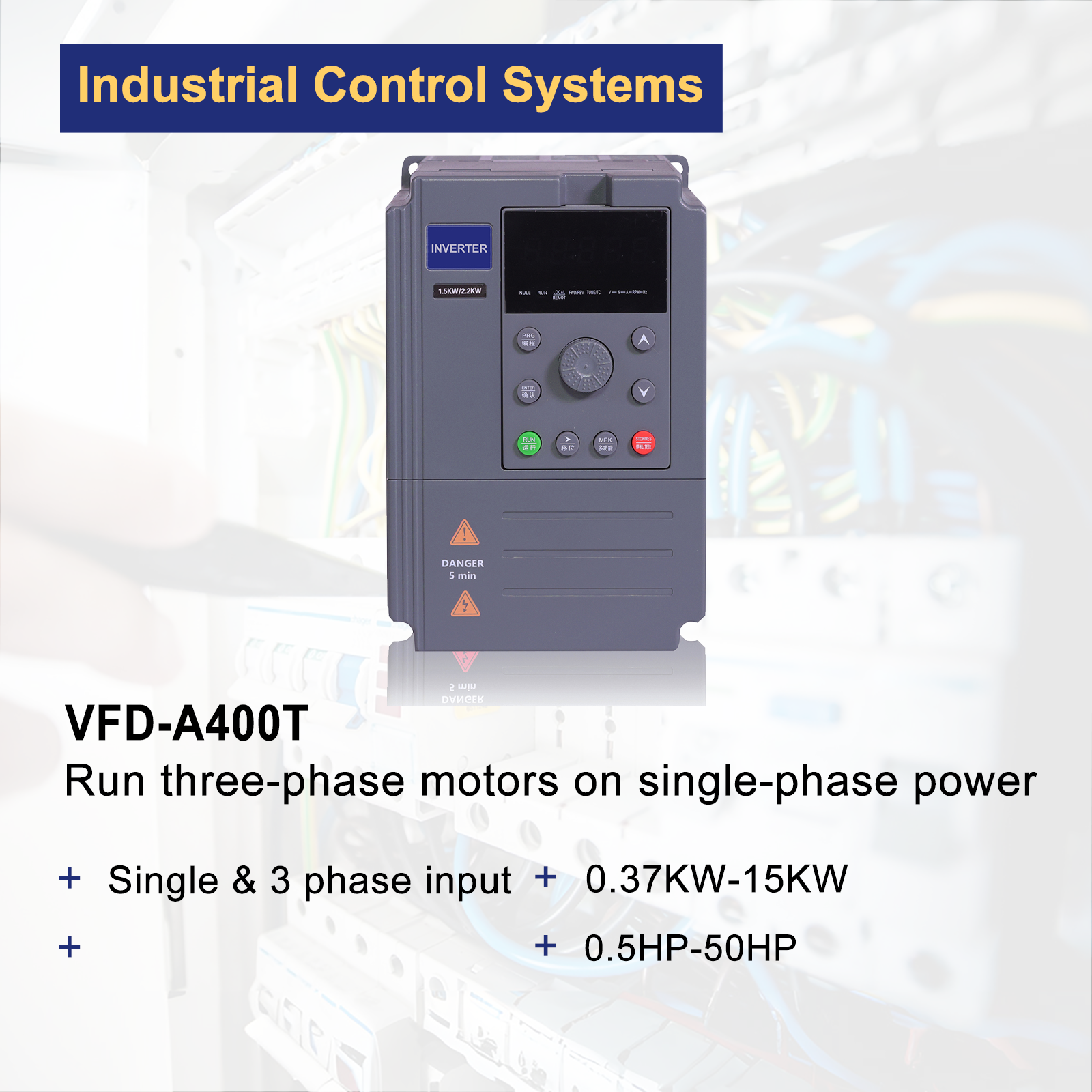 Single Phase to 3 Phase VFD Inverter