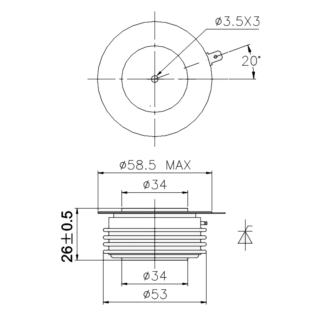 Aigoodele-Y38kke Fast Switching Thyristor, Replacement for Y38kke Techsem, Perfect for Using Thyristor as a Switch