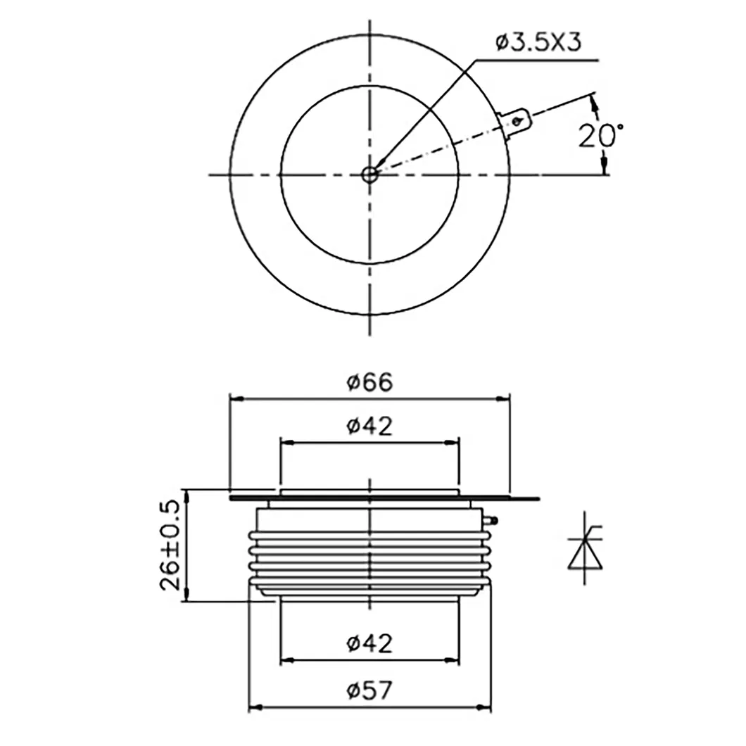 Aigoodele-Y40kke Fast Switching Thyristor, Replacement for Y40kke Techsem, Designed for Fast Switching Diodes in Power Electronics