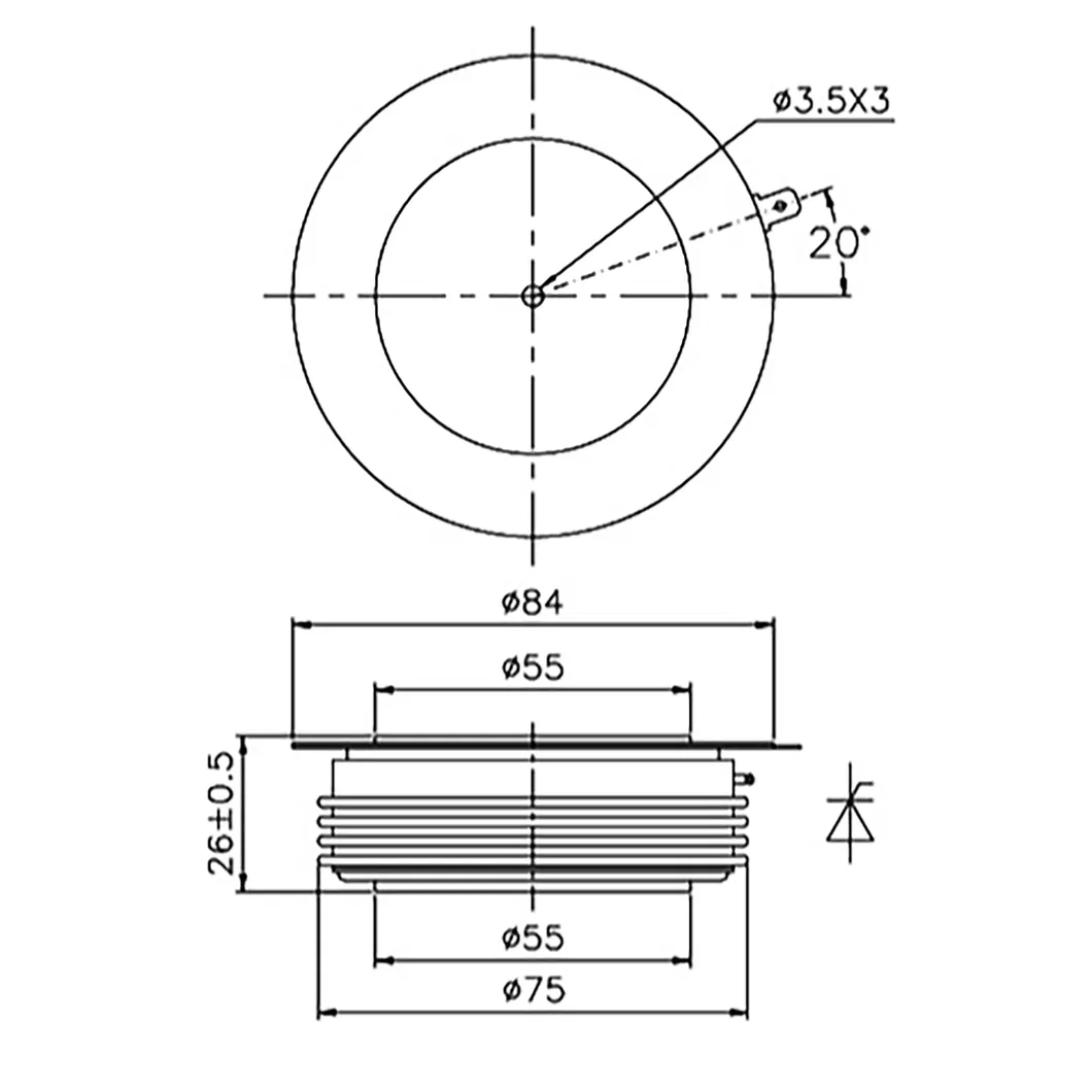 Aigoodele-Y60kke Fast Switching Thyristor, Replacement for Y60kke Techsem, Optimized for Improved Thyristor Switching Speed