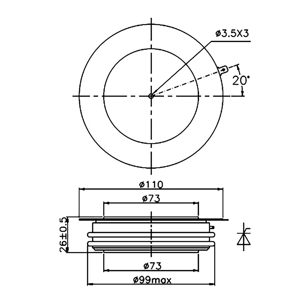 Aigoodele-Y76kke Fast Switching Thyristor, Replacement for Y76kke Techsem, Enhancing Switching Speed of Thyristor in Industrial Systems