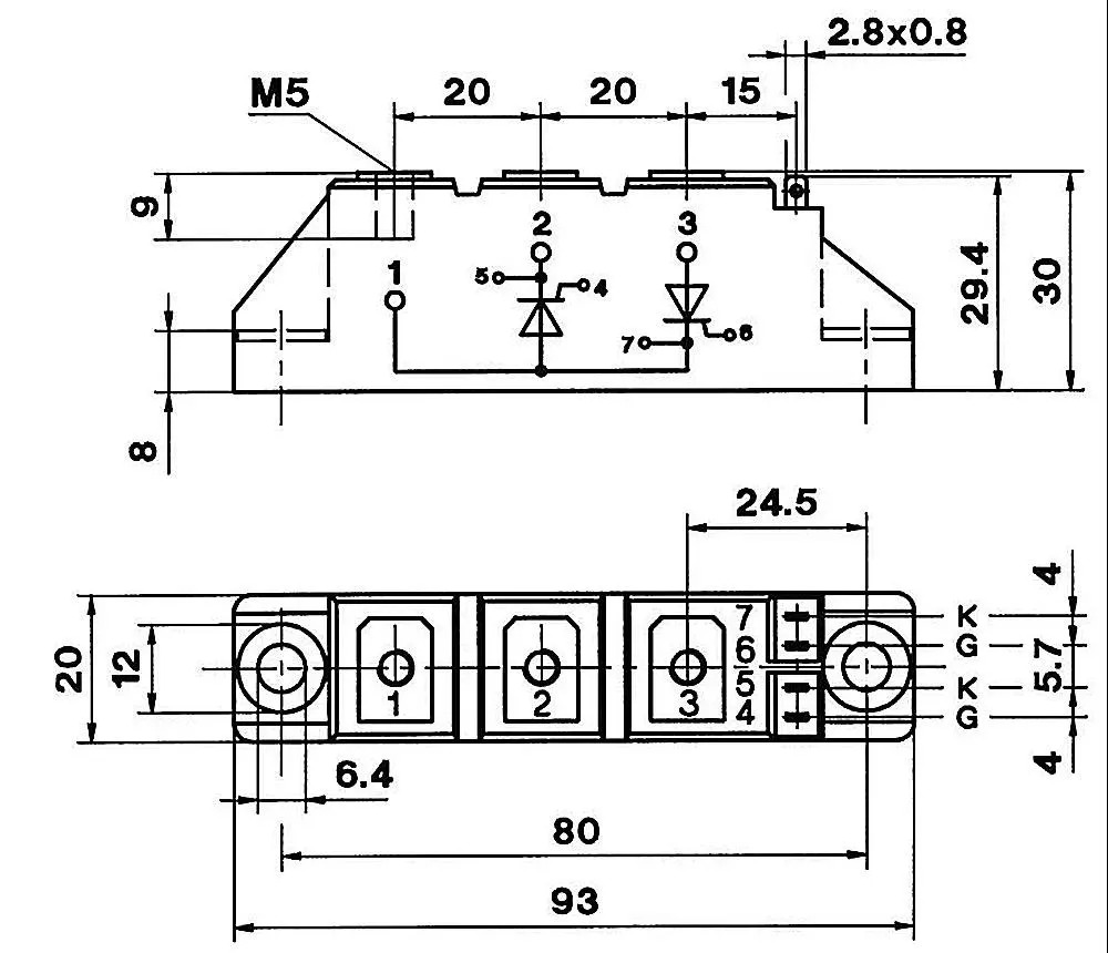 57A 1600V SKKH57/16E Thyristor Module | New Original Power Module