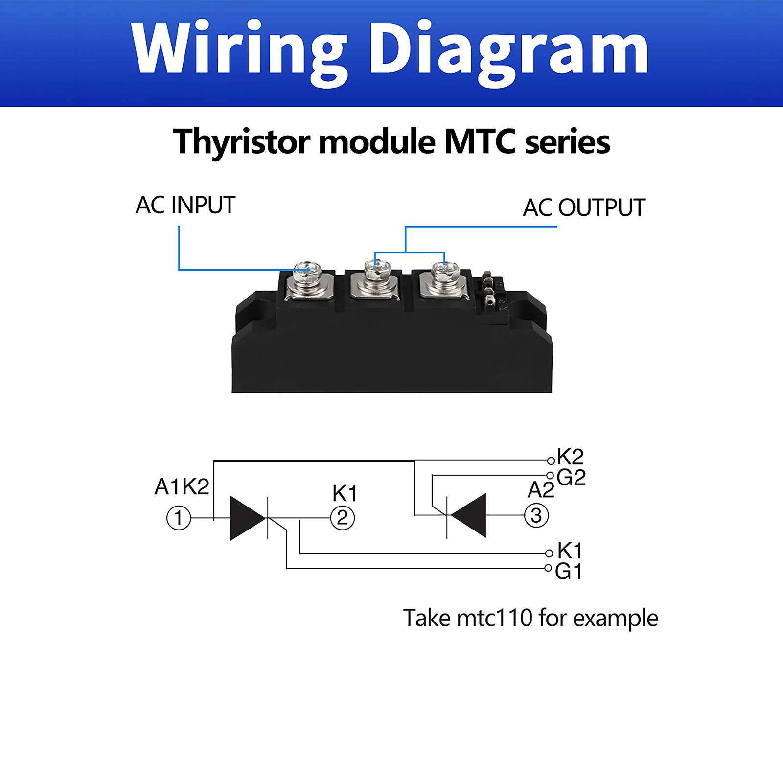 500A 1600V MTC500-16 Thyristor Module | SCR Power Controller