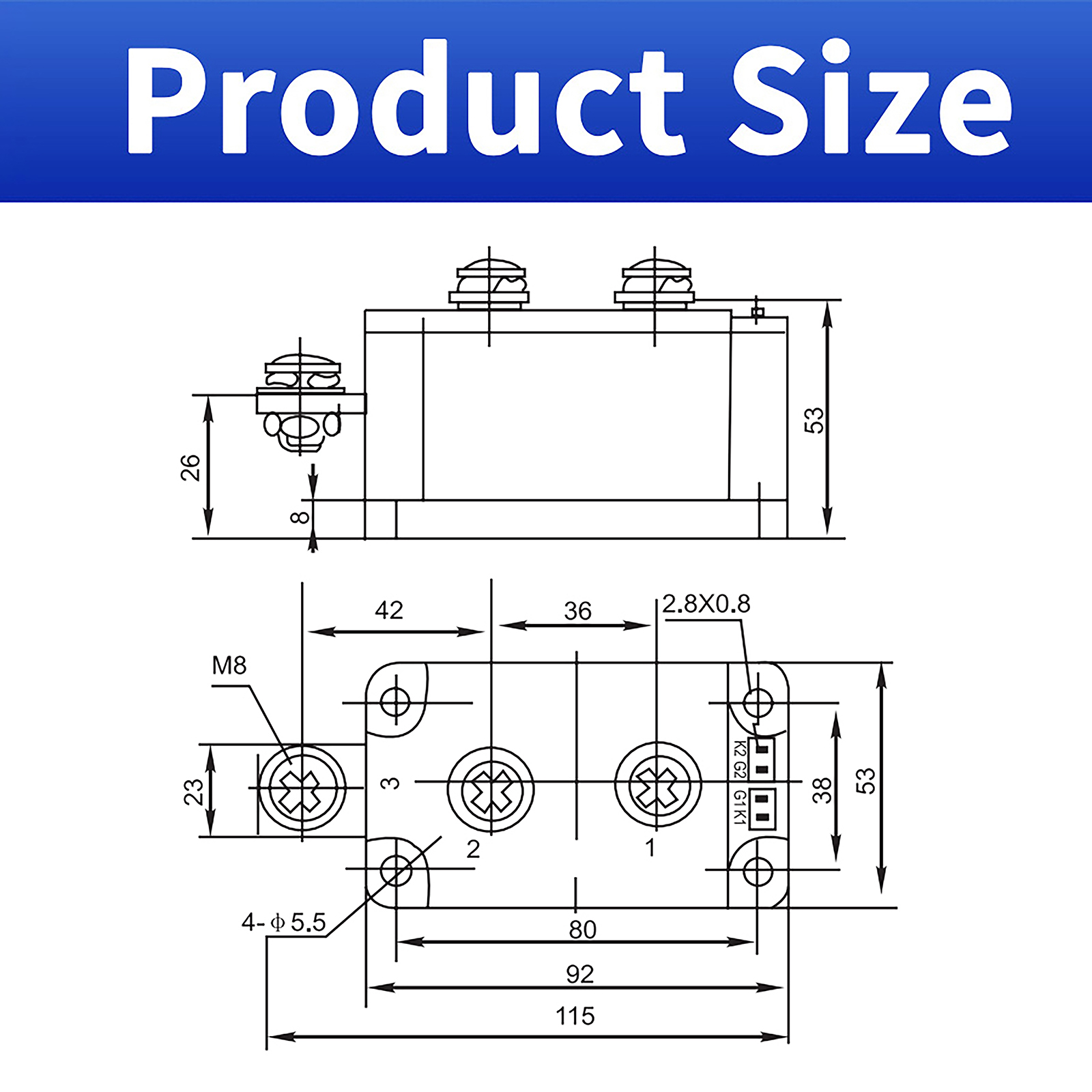 300A 1600V MTC300-16 Thyristor Module | SCR Power Controller 
