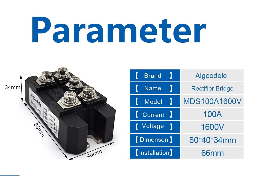 MDS100A 1600V 100A Three Phase Bridge Rectifier | Control Thyristor Module