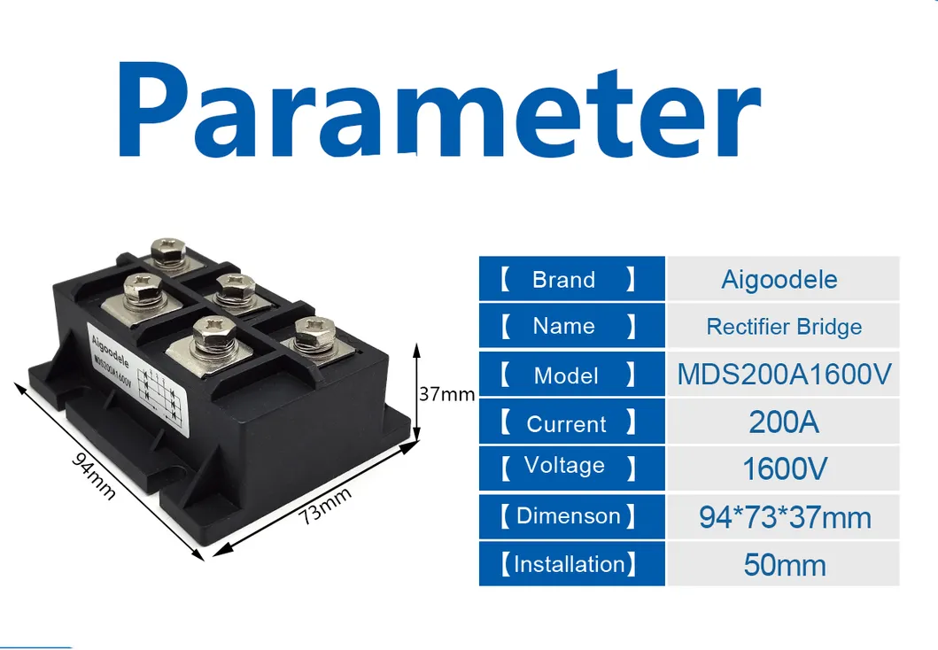 Power Module Mds200A 3 Phase Bridge Rectifier Module 200A