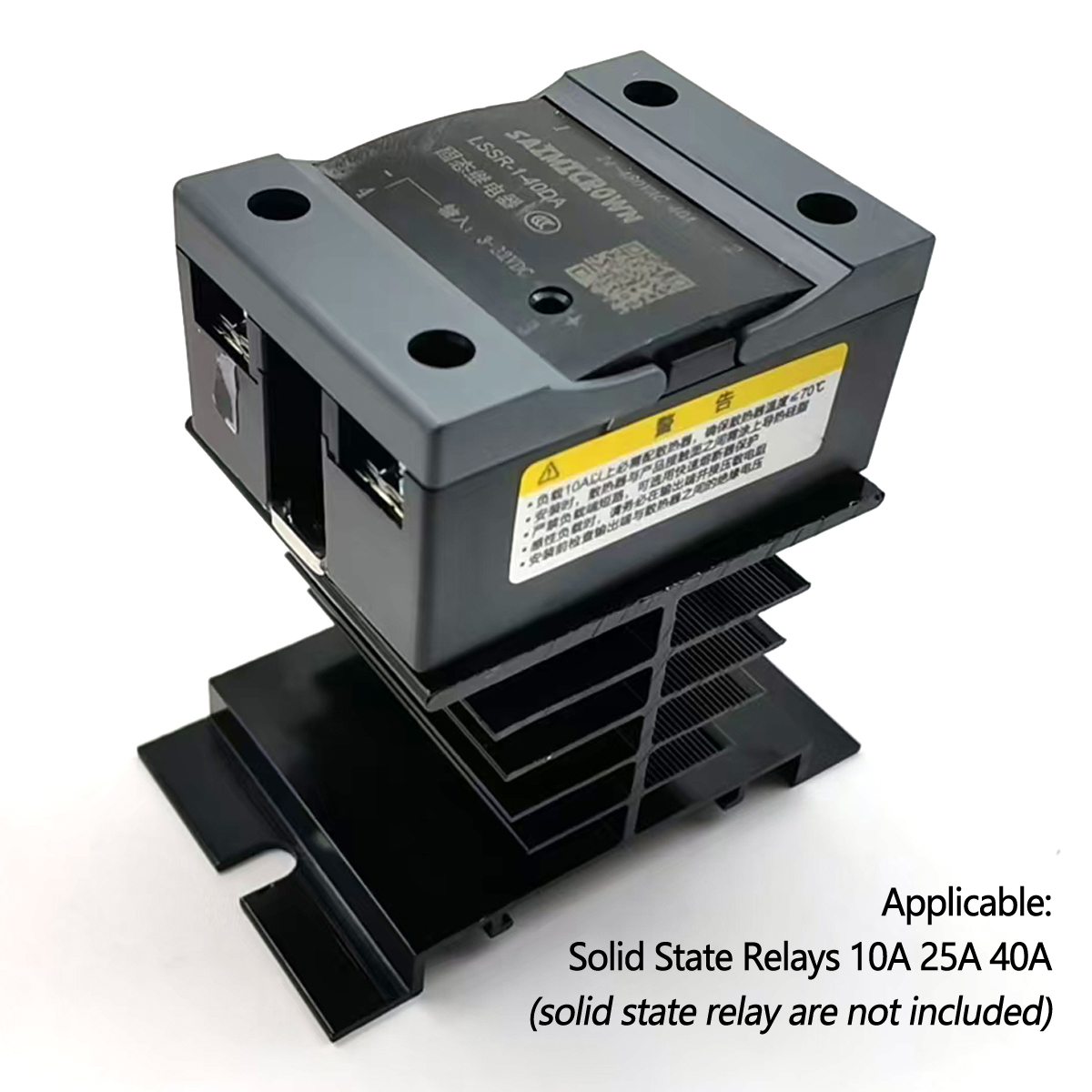 Single Phase Solid State Relay Heat Sink, Aluminum Heatsink for SSR 25A 40A, Efficient Heat Dissipation