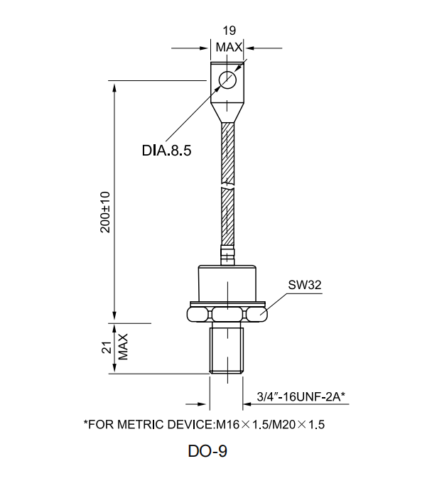 200U(R) Diode | Stud Mount Rectifier 200A Standard/Reverse Polarity