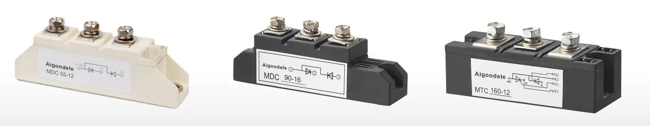 Aigoodele high-performance bridge rectifier diode module, diffused chip design, fast-switching capability, suitable for UPS, inverter, and motor control applications