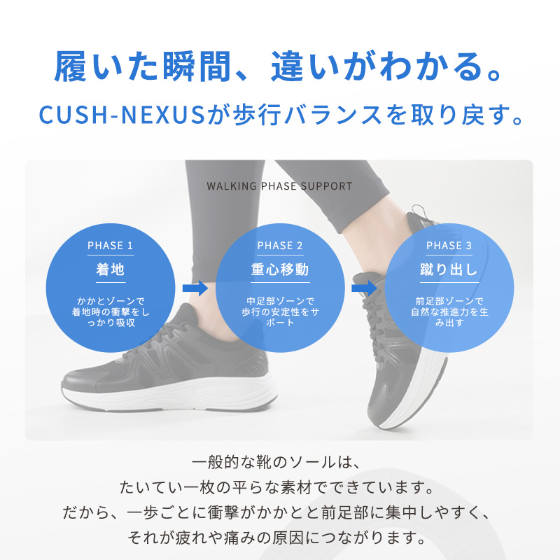 【NEW ARRIVAL】軽量クッションレースアップシューズ、日常通勤とライトアウトドアシーンに適合 CUSH-NEXUS 3