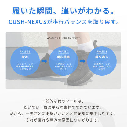 【NEW ARRIVAL  4/15 (水) 発壳開始】軽量クッションレースアップシューズ、通勤と初級ランニングに適合 CUSH-NEXUS 2 