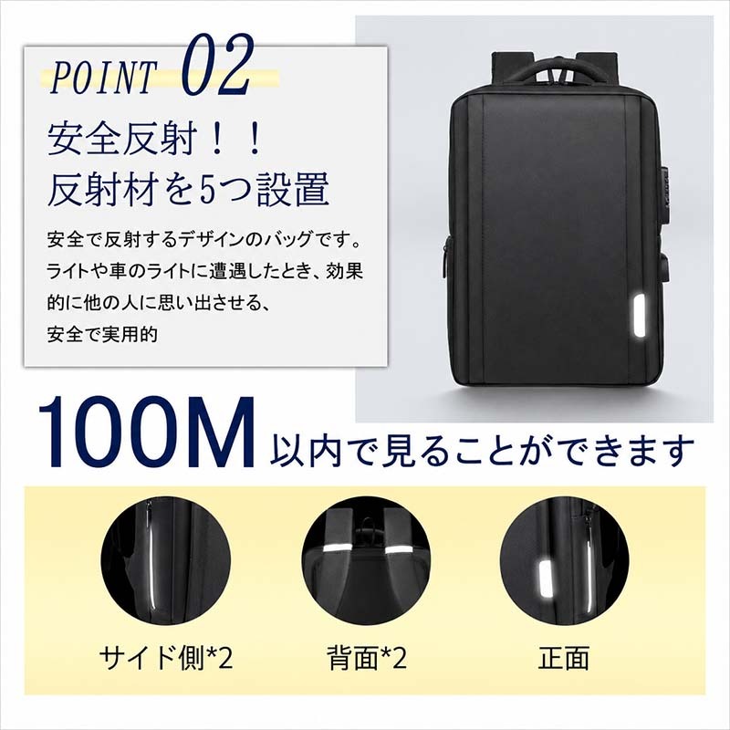 ビジネスリュック 完全防水 大容量 軽量 充電 15.6インチ 防水 ノートpc 30l usbポート 出張 旅行 機内持ち込みサイズ 1895