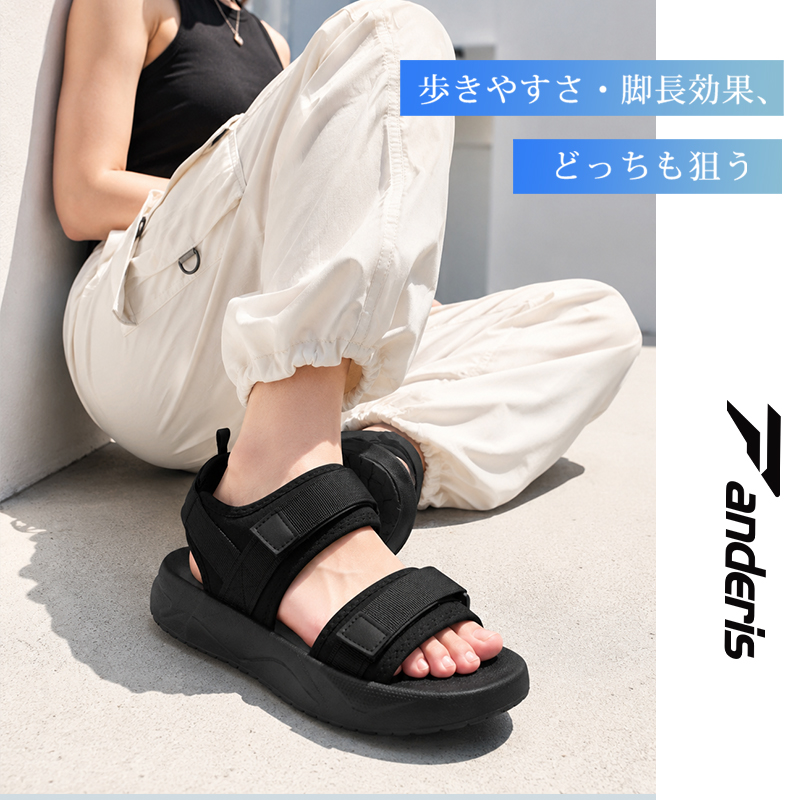 厚底サンダル 美脚 シューズ コンフォートサンダル 幅広 甲高 外反母趾 オフィス l018