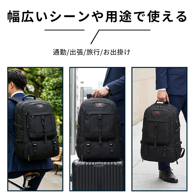 ビジネスリュック 大容量 バックパックリュックサック 通勤 usbポート 旅行 登山 盗難防止 多機能 防災リュック 機内持ち込み 026