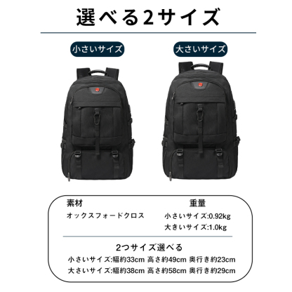 ビジネスリュック 大容量 バックパックリュックサック 通勤 usbポート 旅行 登山 盗難防止 多機能 防災リュック 機内持ち込み 026