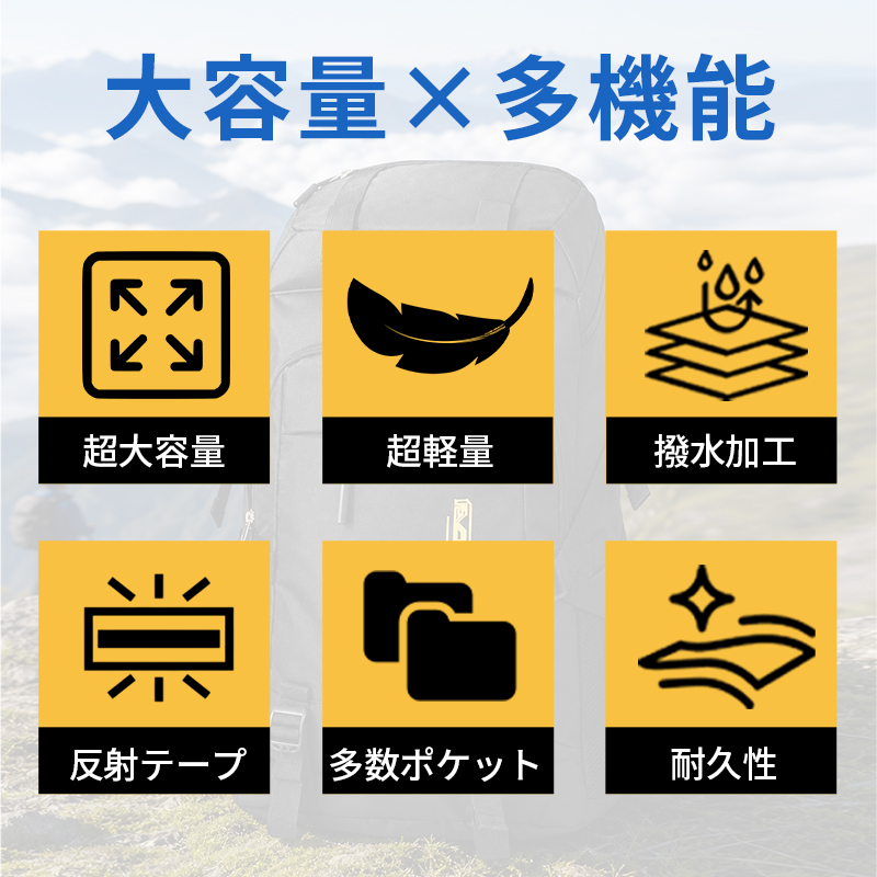 ★70L 45L 超大容量 地震 災害対策★ リュック 大容量 70L リュックサック メンズ 防災リュック バックパック 軽量 防水 通勤バッグ b861
