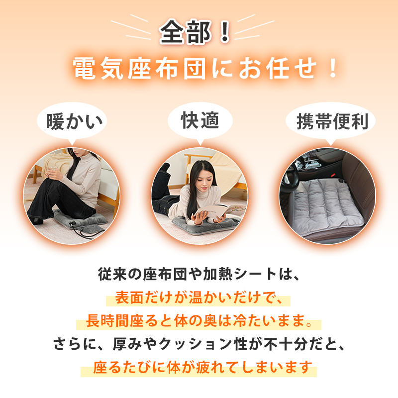 【2025進化版2.0】【防寒対策】【車用 オフィス用 自宅用 ペット用 アウトドア活躍】ホットマット 椅子 45cm シートヒーター 車 USBホット シートヒーター あったか カーシート クッション 洗える 車の座布団 電気座布団 ミニマット 四季汎用 滑り止め 運転 持ち運ぶ 節電