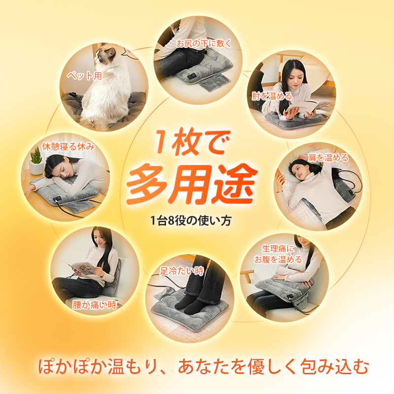【2025進化版2.0】【防寒対策】【車用 オフィス用 自宅用 ペット用 アウトドア活躍】ホットマット 椅子 45cm シートヒーター 車 USBホット シートヒーター あったか カーシート クッション 洗える 車の座布団 電気座布団 ミニマット 四季汎用 滑り止め 運転 持ち運ぶ 節電