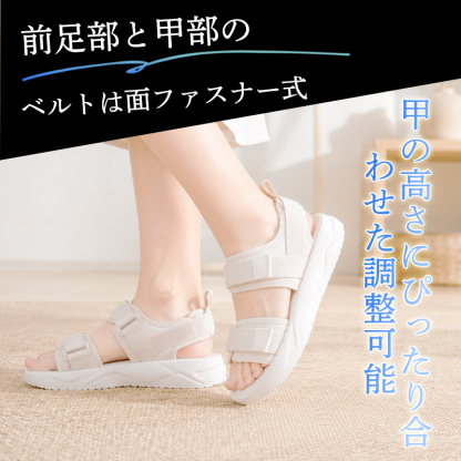 厚底サンダル 美脚 シューズ コンフォートサンダル 幅広 甲高 外反母趾 オフィス l018