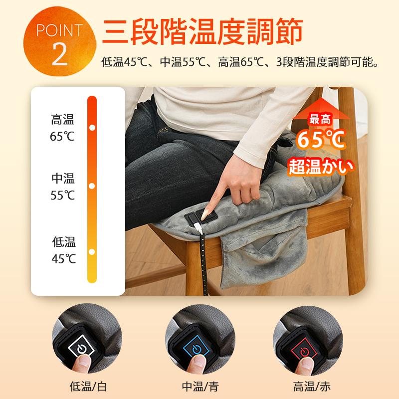 【2025進化版2.0】【防寒対策】【車用 オフィス用 自宅用 ペット用 アウトドア活躍】ホットマット 椅子 45cm シートヒーター 車 USBホット シートヒーター あったか カーシート クッション 洗える 車の座布団 電気座布団 ミニマット 四季汎用 滑り止め 運転 持ち運ぶ 節電
