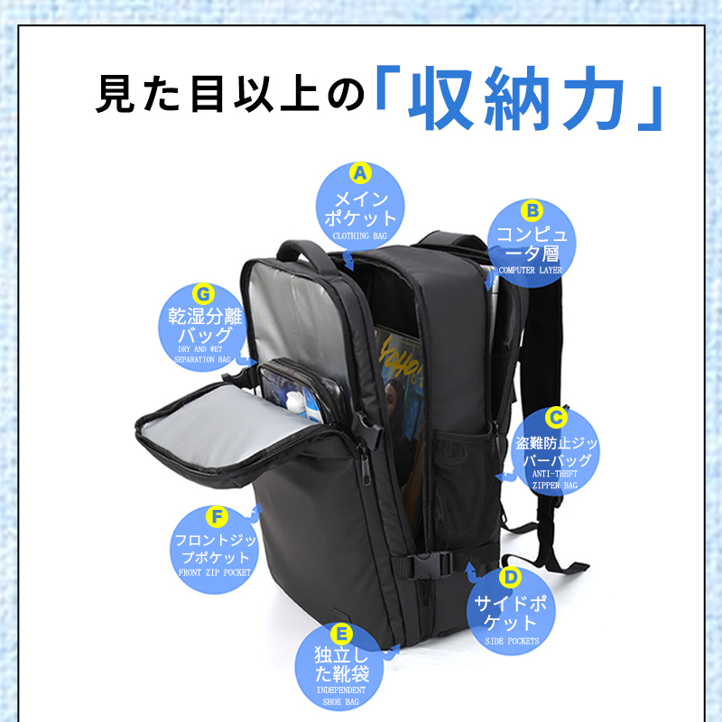 カジュアル ギフト バックパック 通学 通勤 旅行用 背面ファスナー サイドポケット ショルダーベルト 撥水 ポケット 多い リュックサック 大きめ 軽量 6690