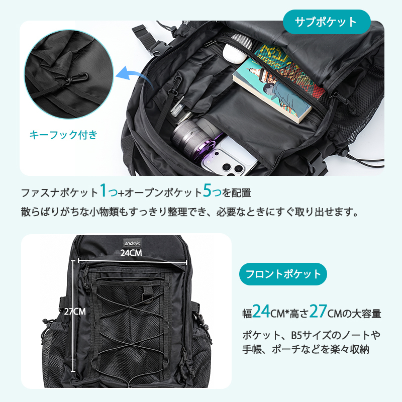 【爆安セール4,400円】リュック レディース メンズ 大容量 30L 男女兼用 バックパック リュックサック 軽量 撥水 通勤 通学 a4 b612