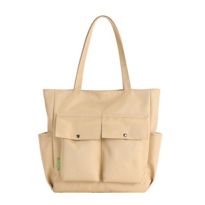 トートバッグ  キャンバス ファスナー付き 2way カジュアル  通勤バッグ 無地 自立 帆布 ポケット