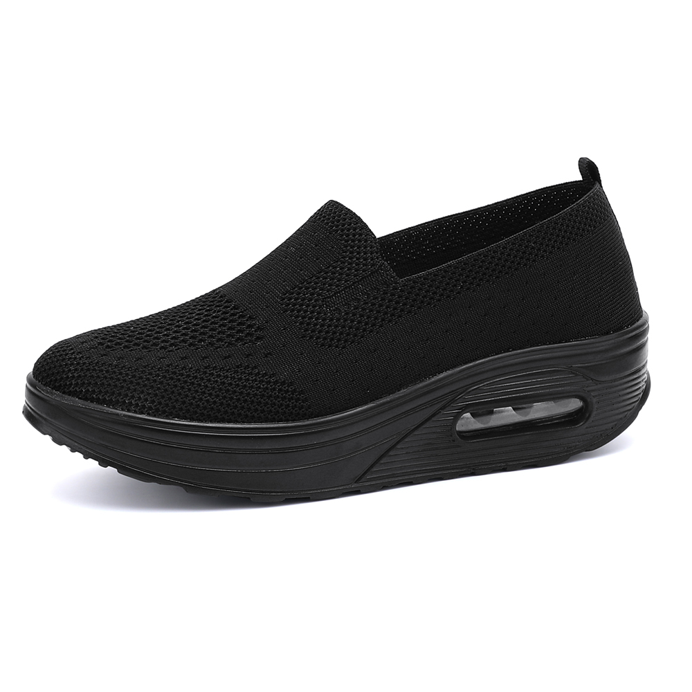 厚底 スニーカー レディース 軽量 ウォーキングシューズ 通勤 幅広 スリッポン ヒール メッシュ 靴 黒 白 ナースシューズ 疲れにくい 