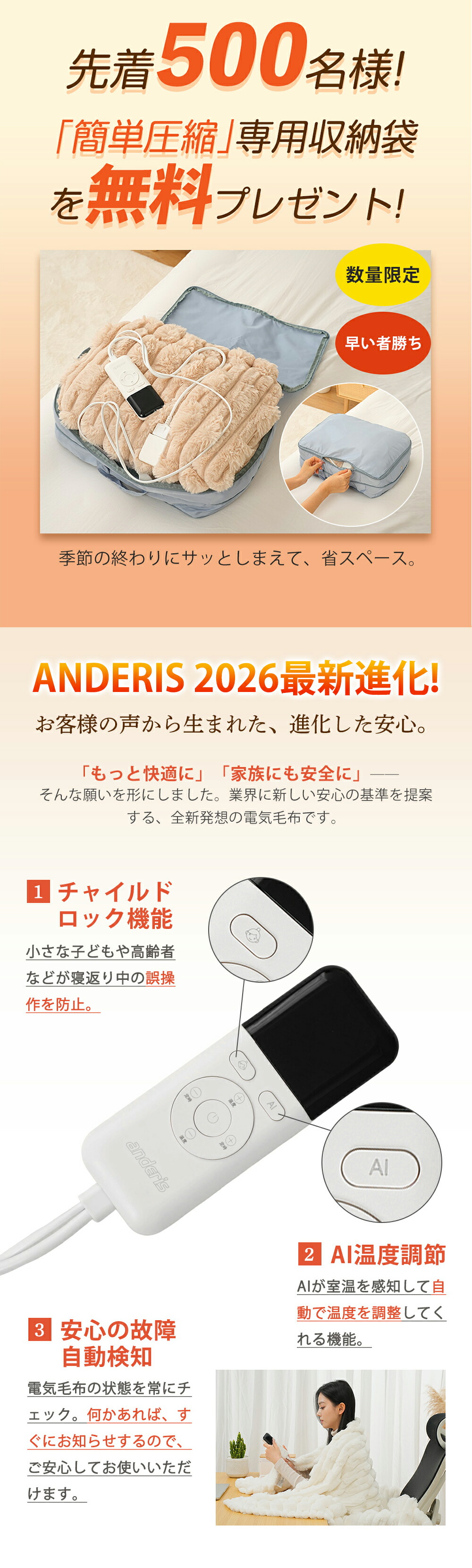 電気毛布 掛け敷き ふわとろ毛布 防寒対策 DRT0001 – anderis