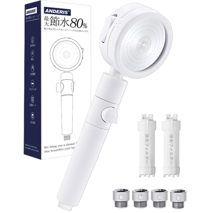 節水シャワーヘッド 水流調整 低水圧用 水圧アップ マイクロナノバブル 浄水 手元スイッチ 角度調整